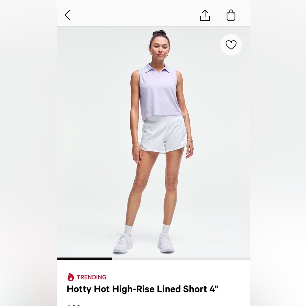 Lululemon Hotty Hot High-Rise Lined Short 4" size 6